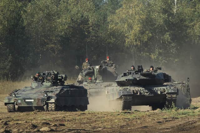 Germany is set to send 31 Leopard 2 tanks to Ukraine after stalling on a decision to equip the country. (Credit: Getty Images)