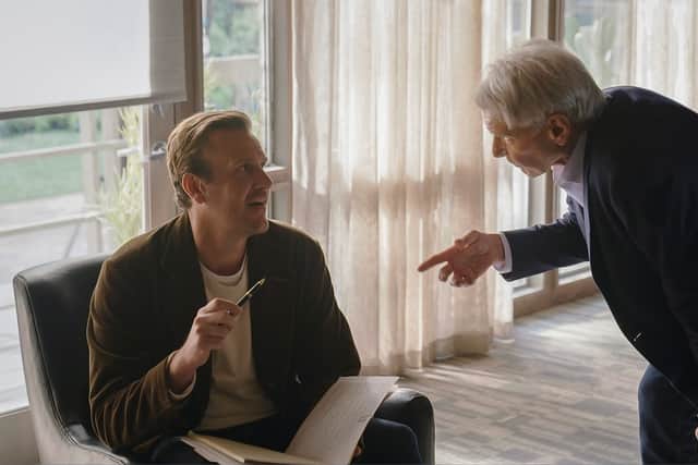 Jason Segel as Jimmy Laird and Harrison Ford as Dr. Paul Rhodes in Shrinking (Credit: Apple TV+)