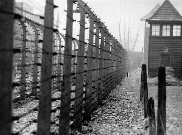 The perimeter fence of the Nazi concentration camp at Auschwitz.