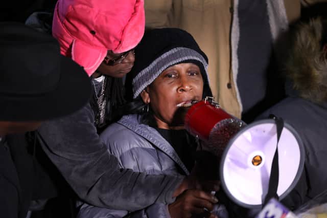 Nichols’ mother RowVaughn Wells speaks to attendees during a candlelight vigil for her son (Photo: Scott Olson/Getty Images)