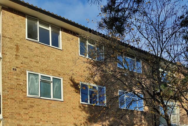 The first floor flat in Woking, Surrey where Laura Winham was found (Photo: PA)