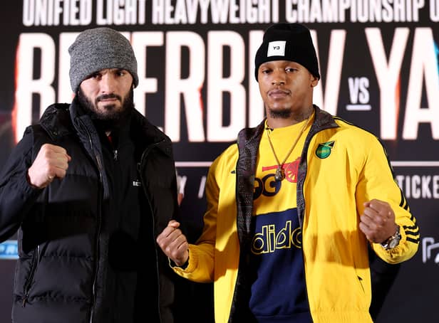 <p>Anthony Yarde of Great Britain (R) and Artur Beterbiev of Russia face off at Grand Hall at The Drum on January 26, 2023 in London, England. (Photo by Julian Finney/Getty Images)</p>