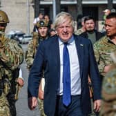 Boris Johnson visit Kyiv last year. Credit: SERGEI CHUZAVKOV/AFP via Getty Images