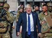 Boris Johnson visit Kyiv last year. Credit: SERGEI CHUZAVKOV/AFP via Getty Images