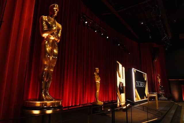 The stage is set for the 95th Academy Awards nominations announcement at the Samuel Goldwyn Theater in Beverly Hills, California, on January 24, 2023. (Photo by VALERIE MACON/AFP via Getty Images)