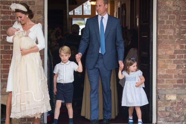 Kate chose Alexander McQueen for the christening of Prince Louis. (Photo by Tim Ireland - WPA Pool/Getty Images)