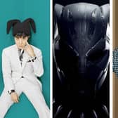 j-hope on the cover of his album Jack in the Box; the Black Panther mask; Jesse Eisenberg as Toby Fleishman in Fleishman is in Trouble (Credit: Disney+)