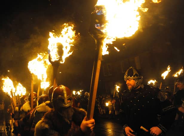 The culmination of the annual Up Helly Aa festival in Lerwick, Shetland Islands (Getty)