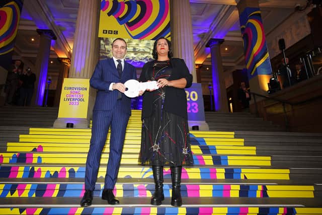 The host city of Liverpool was given the ‘keys to Eurovision’ during a special ceremony on 31 January. (Credit: PA)