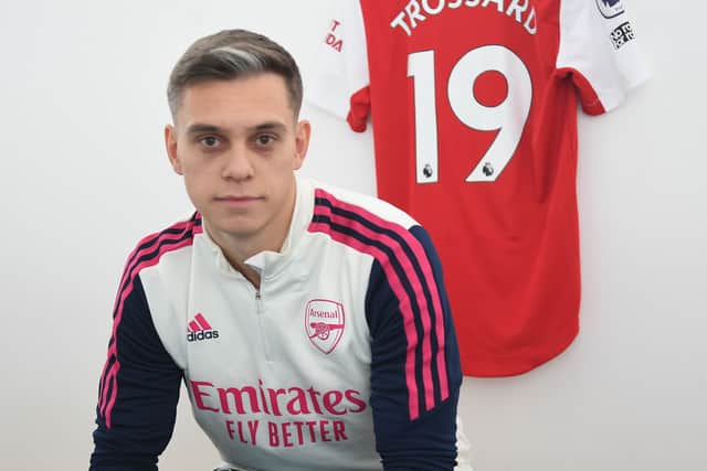 Arsenal Unveil new signing Leandro Trossard. (Getty Images)