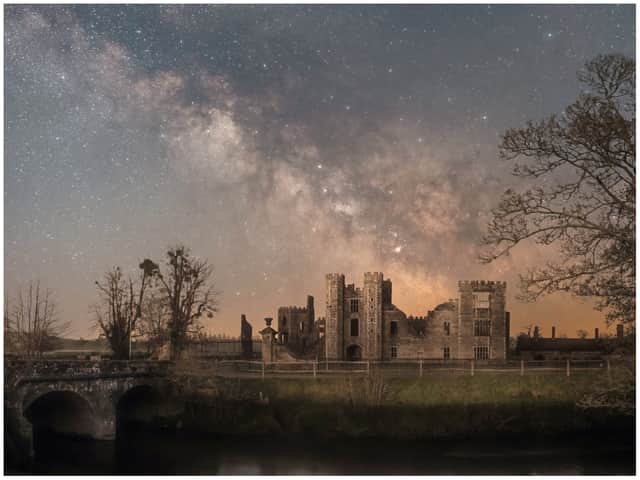 Richard Murray, of Waterlooville, Hampshire, took the top spot in the South Downs National Park astrophotography competition, in the South Downs Dark Skyscapes category, with his image of the Milky Way rising over the ruins of a local Tudor mansion. The photo, which won Murray £100 shows the night-time scene at Cowdray ruins in Midhurst, West Sussex.
