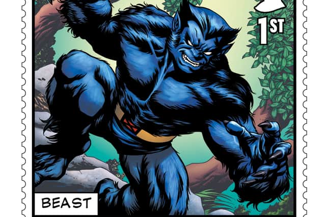 One of seventeen new X-Men stamps, showing character Beast to mark the 60th anniversary of the X-Men franchise