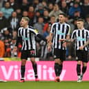 Bruno Guimaraes of Newcastle United was sent off in the Carabao Cup final. (Getty Images)
