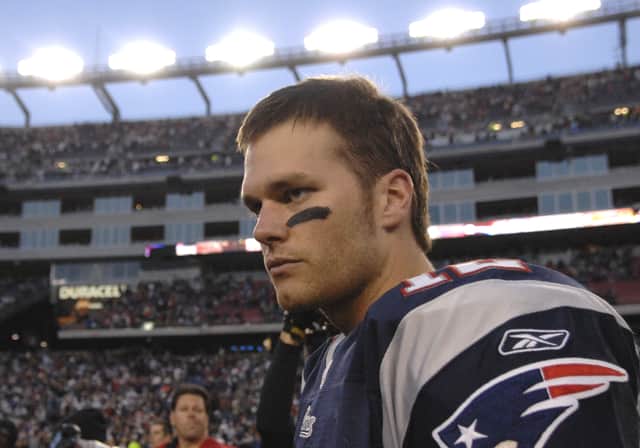 New England Patriots quarterback Tom Brady after  an NFL wild card playoff game Jan. 7, 2007 in Foxborough, Massachusetts (Getty Images)