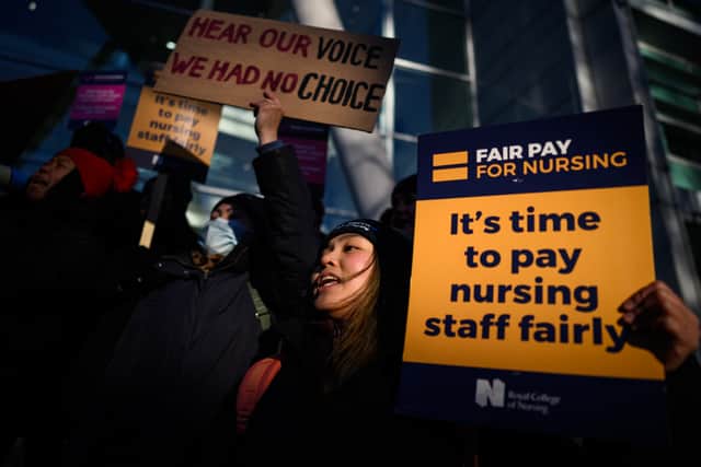 Thousands of nurses in England will join the picket line on 6 February. (Credit: Getty Images)