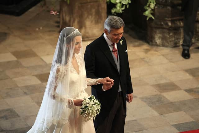 Michael Middleton has been there for Kate every step of the way. From her childhood to her wedding day, the bond between them is very strong to see. (Photo by Adrian Dennis - WPA Pool/Getty Images)