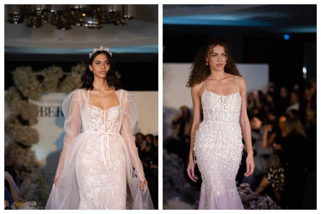 Fashionista brides will love bridal gowns by Berta. Photographs by David Christopher Photography.