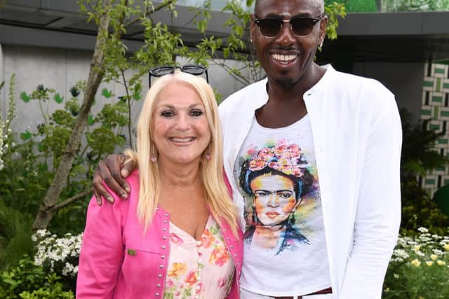 Vanessa Feltz and Ben Ofoedu at the RHS Chelsea Flower Show in 2019 (Photo: Jeff Spicer/Getty Images)