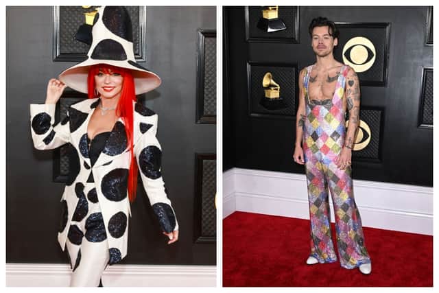 The outfits of Shania Twain and Harry Styles certainly attracted attention for the wrong reasons. Photographs by Getty