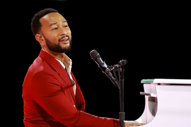 John Legend performs onstage during MusiCares Persons of the Year Honoring Berry Gordy and Smokey Robinson at Los Angeles Convention Center on February 03, 2023 in Los Angeles, California. (Photo by Matt Winkelmeyer/Getty Images for The Recording Academy)