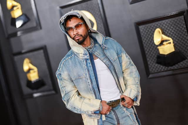 What do you think of Miguel's look? (Photo by Matt Winkelmeyer/Getty Images for The Recording Academy)