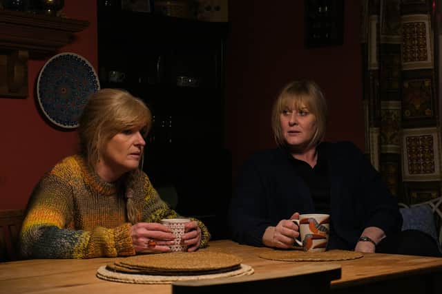 Siobhan Finneran as Claire and Sarah Lancashire as Catherine in Happy Valley S3 (Credit: BBC/Lookout Point/Matt Squire)
