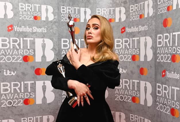 Adele during the 2022 Brit Awards. (Getty Images)