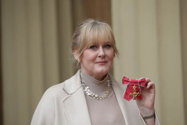 Sarah Lancashire receiving OBE/Getty Image