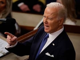US President Joe Biden delivers his State of the Union address during a joint meeting of Congress in the House Chamber of the US Capitol on 7 February, 2023 in Washington, DC. Credit: Getty Images