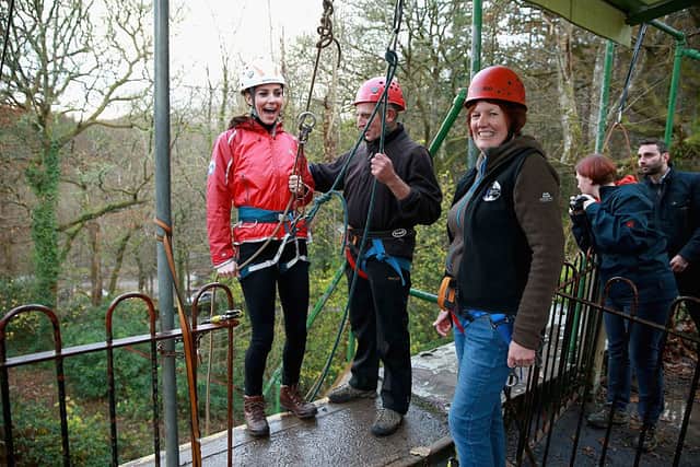Kate Middleton was only too happy to try abseiling. Photograph by  Chris Jackson/AFP via Getty Images)