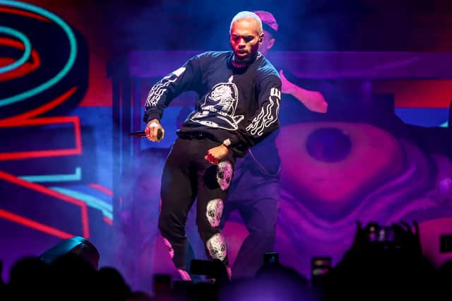 Chris Brown performs at Staples Center on October 11, 2019 in Los Angeles, California. (Photo by Rich Fury/Getty Images)