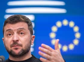 Zelensky made his plea once again for fighter jets while meeting with EU lawmakers in Brussels. (Credit: Getty Images)