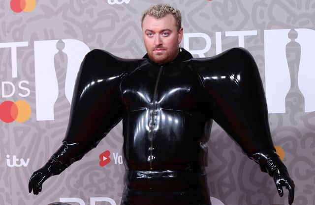 Sam Smith certainly turned heads in his outfit at The BRIT Awards 2023. Photo by ISABEL INFANTES/AFP via Getty Images)