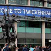  A general view of a statue outside Twickenham Stadium. (Photo by Henry Browne/Getty Images)