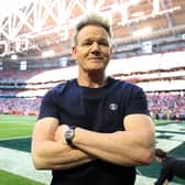 Gordon Ramsay is seen on the field prior to Super Bowl LVII. (Photo by Christian Petersen/Getty Images)
