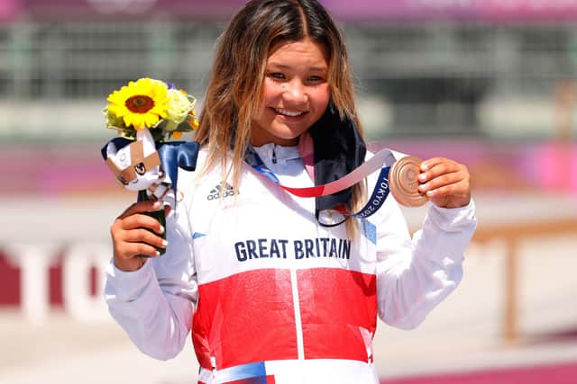 Sky celebrates becoming GB’s youngest ever medallist with her bronze medal in Tokyo 2022