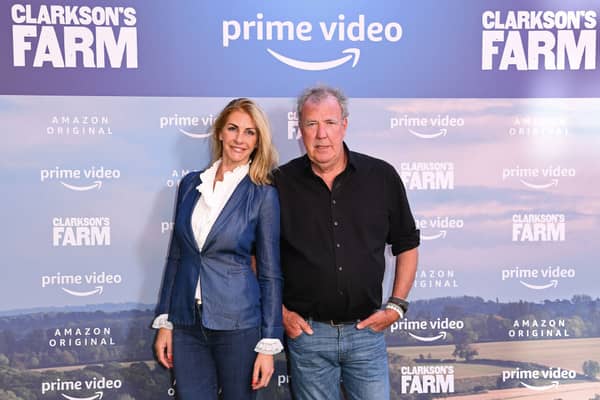Jeremy Clarkson and his partner Lisa Hogan both star in Amazon Prime Video series ‘Clarkson’s Farm’. Photo by Getty.
