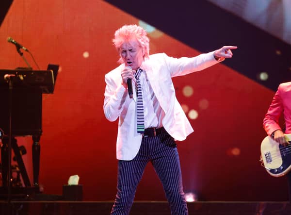 Singer Rod Stewart performs at Bridgestone Arena on July 05, 2022 in Nashville, Tennessee. (Photo by Jason Kempin/Getty Images)