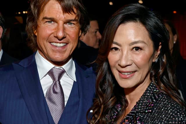Tom Cruise and Michelle Yeoh attend the 95th Annual Oscars Nominees Luncheon at The Beverly Hilton on February 13, 2023 in Beverly Hills, California. (Photo by Frazer Harrison/Getty Images)