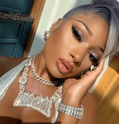 Megan Thee Stallion with the 'Hot Girl' necklace/Instagram