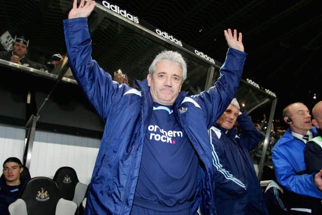Kevin Keegan pictured on his first match back at St James’ Park. His return was short lived, lasting just eight months. (Getty Images)