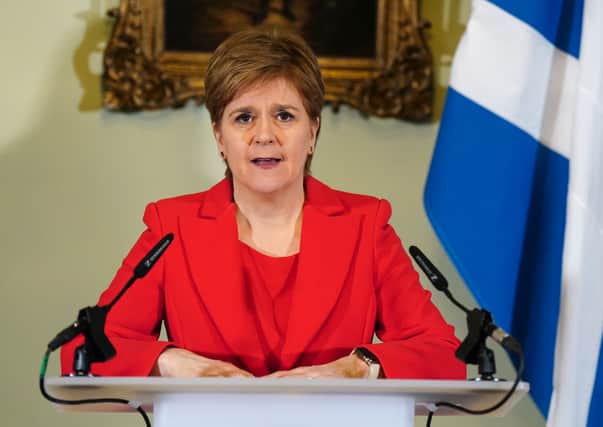 Nicola Sturgeon speaking during a press conference at Bute House in Edinburgh where she announced she will stand down as First Minister of Scotland on February 15, 2023 in Edinburgh, United Kingdom (Photo by Jane Barlow - Pool/Getty Images)