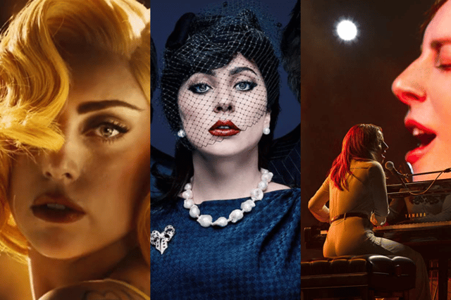[L-R] Lady Gaga's film credits include Machete Kills, House of Gucci and A Star is Born (Credit: MGM/ Warner Discovery/Overnight Pictures)