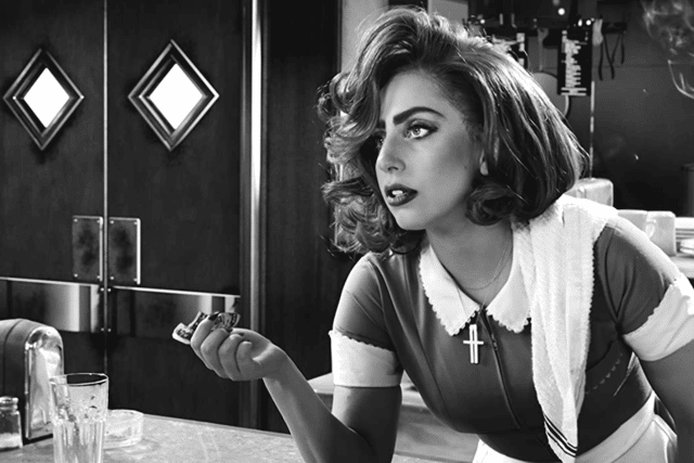 Lady Gaga as Bertha in Frank Miller's Sin City: A Dam to Kill For (Credit: Overnight Pictures)
