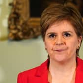 Nicola Sturgeon speaking during a press conference at Bute House in Edinburgh where she announced she will stand down as First Minister of Scotland on February 15, 2023 in Edinburgh, United Kingdom. (Photo by Jane Barlow - Pool/Getty Images)