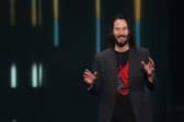 Actor Keanu Reeves speaks about "Cyberpunk 2077" from developer CD Projekt Red during the Xbox E3 2019 Briefing at The Microsoft Theater on June 09, 2019 in Los Angeles, California. (Photo by Christian Petersen/Getty Images)