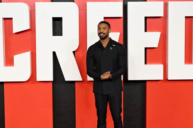 Michael B Jordan attended the London premiere of his new movie Creed III (Pic:Getty)