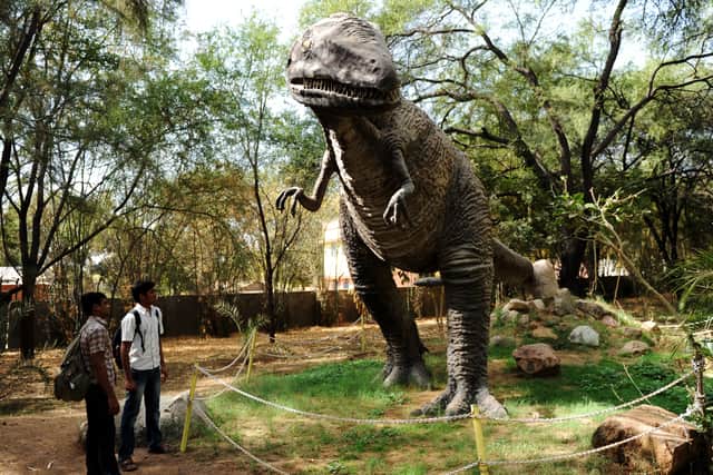 A model of a Megalosaurus at the Indroda Dinosaur and Fossil Park in India. (Getty Images)