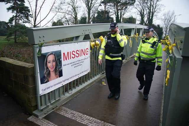 Yellow ribbons and messages of hope have been tied to a bridge over the River Wyre (Photo: PA)