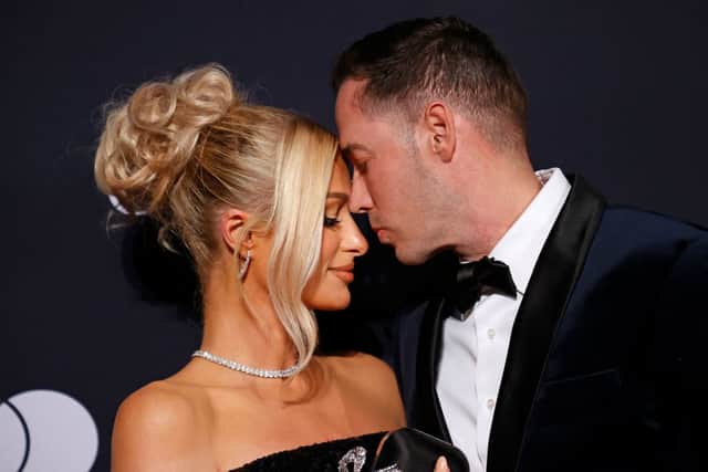 Paris Hilton and husband Carter Reum. (Photo by MICHAEL TRAN/AFP via Getty Images)